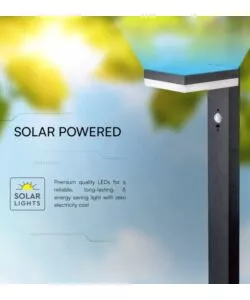PIANTANA LED SOLARE DA ESTERNO VTAC QUADRATA NERO 3000K